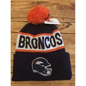 NWT NFL Denver Broncos Beanie With Pompom One Size